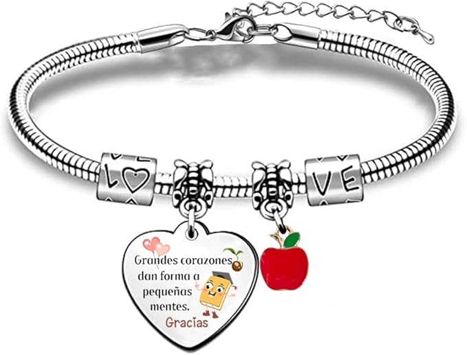 pulsera para profesora, Regalo ideal para profesoras y maestras, regalos para profesores, regalos para profesoras de infantil, regalos para maestros, regalos originales para profesores