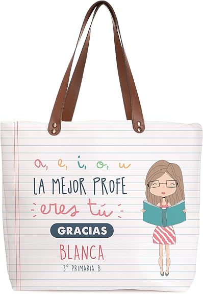 bolso tela profesora, bolso tela maestra, Regalo ideal para profesoras y maestras, regalos para profesores, regalos para profesoras de infantil, regalos para maestros, regalos originales para profesores