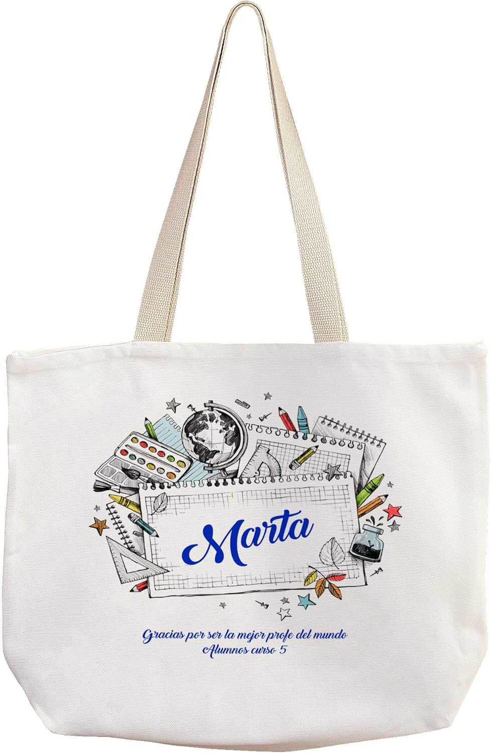 bolso tela profesora, bolso tela maestra, Regalo ideal para profesoras y maestras, regalos para profesores, regalos para profesoras de infantil, regalos para maestros, regalos originales para profesores